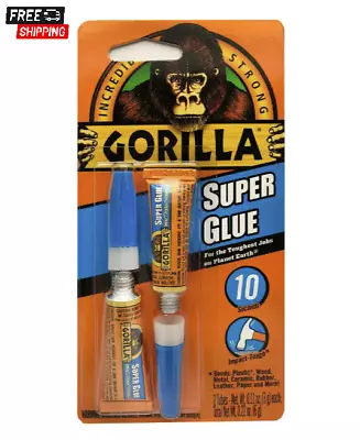 Gorilla Super Glue 0.8 Oz. Clear Sandable Plastic Glue/Epoxy Quick Set Time NEW • $7.25