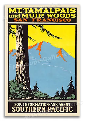 1910 Visit Muir Woods San Francisco - Vintage Travel Poster Art Print - 16x24 • $13.95
