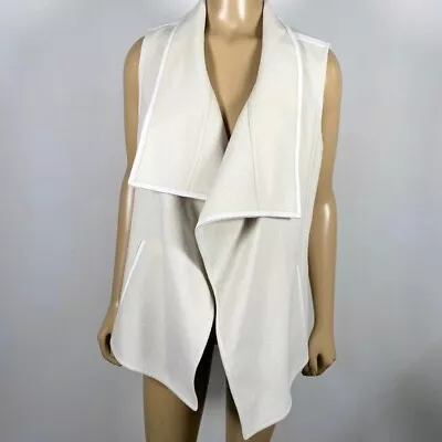 Vince. Women’s Size Medium Sleeveless Leather Trim Open Drape Vest • $35