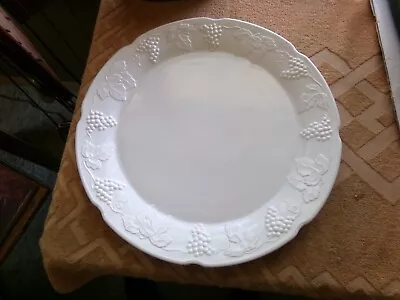 Vintage Milk Glass Harvest Serving Platter Grape Theme/Pattern  (14   Diameter) • $10.99