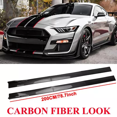 Carbon Fiber For Ford For Mustang 78.7'' Side Skirt Extension Splitter Spoiler • $62.95