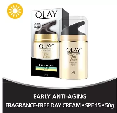 FREE SHIPPING Anti Aging Olay Total Effects 7 In One Day Cream Gentle SPF 15 50g • $27