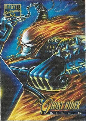1995 Marvel Masterpieces Canvas - GHOST RIDER - #8 Of 22 - Free Shipping • $5.99