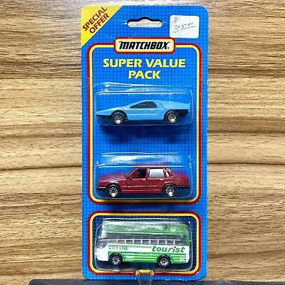 Matchbox MB-858 3 Pack Volvo 760 Super GT Ikarus Coach Tourist Bus New 1990 • $44.99