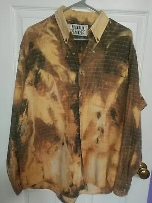 Vintage Franklin Flannels Mens Lg Shirt Green Brown Russett Colors Size Large • $30