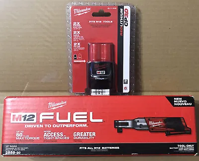 New Milwaukee M12 Fuel Cordless 1/2” Ratchet #2558-20 + Red Lithium Battery NIB! • $150