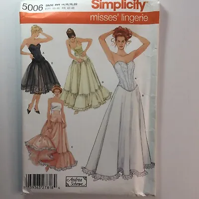 Simplicity 5006 Ladies Corset Bodice Net Under Skirt Lingerie New Uncut Pattern • £19.50