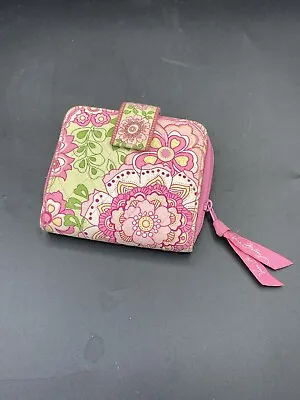 Vera Bradley PETAL PINK Mini Zip COMPACT Wallet For PURSE Tote HANDBAG Bag • $18