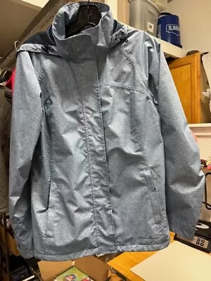 Eddie Bauer Women's Full Zip Grey Hooded Rain Jacket Size Small • $12.99