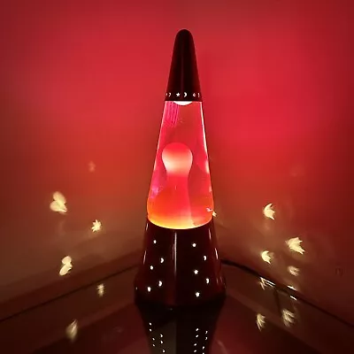 Rare Vintage Lava Lite Lamp Red Starlite Base Pink Lava • $134.96