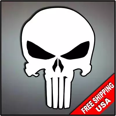 Punisher Sticker Decal Skull White • $1.49