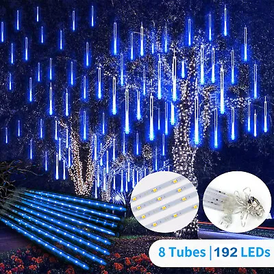 Blue LED Lights Meteor Shower Rain Xmas Snowfall Tree String Light Garden Party • $14.89