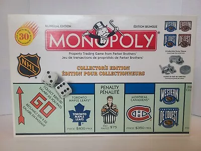 Monopoly NHL Collector's Edition Bilingual Edition 90s 1999 Parker Brothers • $13.81