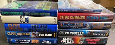 Nice Lot Of 10 Clive Cussler Hard Cover Books Several First Editions Vin Fiz Sea • $40