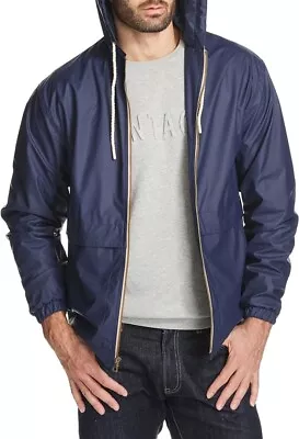 NWT Original Weatherproof Vintage Men's XL Navy Hooded Rain Jacket Windbreaker • $47.80