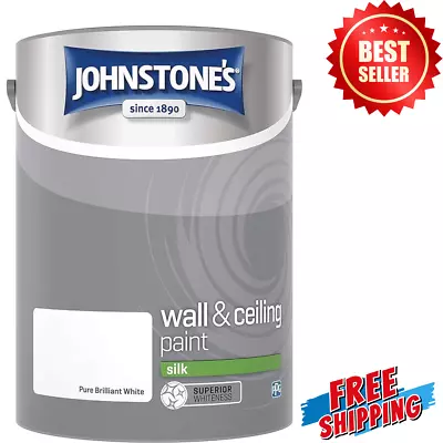 Johnstone's Manhattan White Silk Finish Emulsion Paint 5L For Walls & Ceilings • £18.90