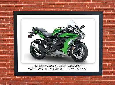 Kawasaki H2SX SE Ninja Motorcycle A3 Size Print Poster On Photographic Paper • £9.99