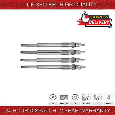 4x Heater Glow Plugs For Vauxhall Astra J Corsa Fiat Fiorino Panda Euro 6 Engine • $29.03