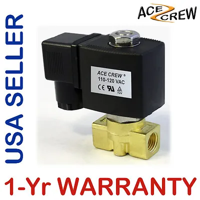 1/4 Inch 110V-120V AC Brass Electric Solenoid Valve NPT Gas Water Air N/C • $23.99