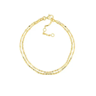 Valentino And Hammered Forzentina Chain Bracelet Real 14K Yellow Gold 7 1/2  • $148.49