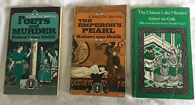 3 PBs Robert Van Gulik: Judge Dee: Poets & Murder Emperor’s Pearl Chinese Lake • $13.05