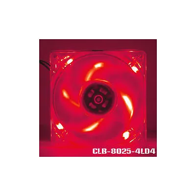 EverCool  80mmx80mmx25mm 4 Red LED Fan  CLB-8025-4LD4 • $6.99