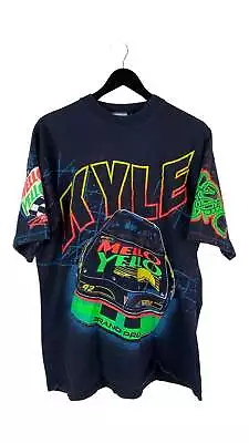 VTG Kyle Mello Yello All Over Print Neon Tee Sz XL • $76.49