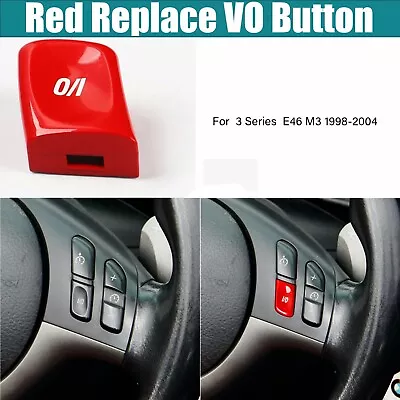 For BMW 3 Series E46 M3 1998-04 Red Replacement Steering Wheel I/0 Button Cover • $13.59