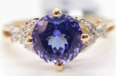 Size N To O AAA Tanzanite & Diamond 18K Gold Ring • £1899