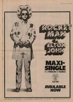 Elton John 'Maxi Single' Advert  'Record Mirror' 1972 ASQWE • $18.34