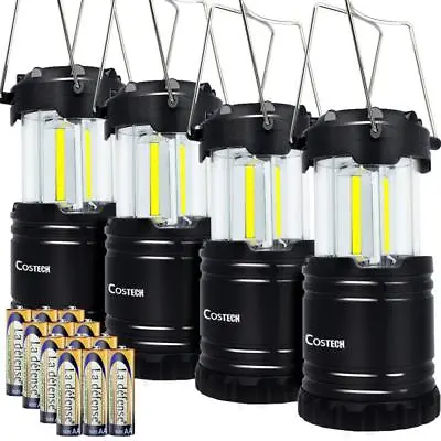 Set Of 4 LED Camping Lantern COB Ultra Bright Collapsible Portable Camping Lamp • $22.99
