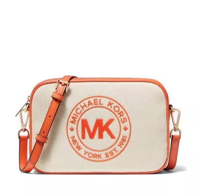 Michael Kors Fulton Sport Large Canvas Crossbody Bag Tangerine. • $145