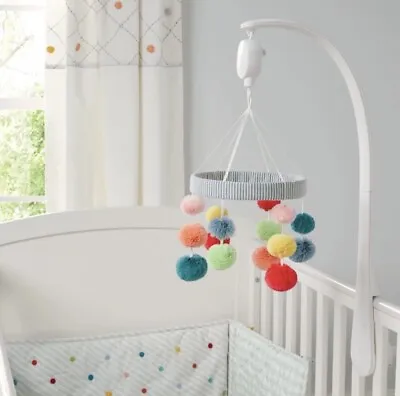 New Mamas And Papas Spinning Turning Colourful Pom Pom Big Top Tales Cot Mobile • £20