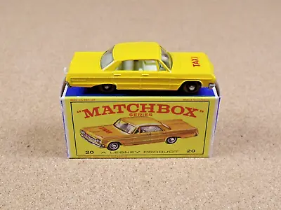 Old Vintage Lesney Matchbox # 20 Chevrolet Impala Taxi Original Box • $59.52