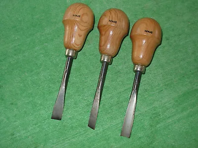 VINTAGE PALM CHISELS No.123 WOOLWORKING HAND CHISEL LOT OF 3 MADE IN SPAIN • $24.99