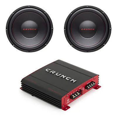 Crunch 12  800 W 4 Ohm Car Subwoofer Speaker (2 Pack) W/ Audio Stereo Amplifier • $131.99