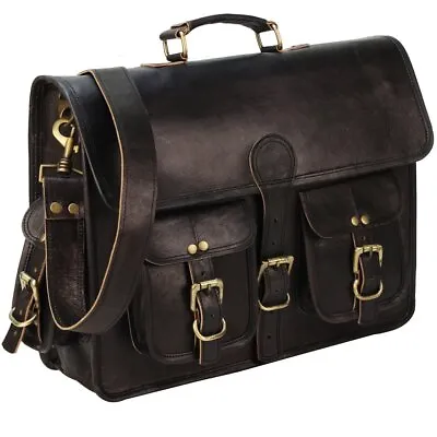 Leather Briefcase Laptop Messenger Bag Best Computer Satchel Handmade Bags • $76.99