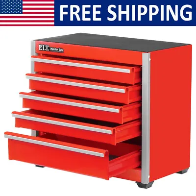 Mini Red Tool Box Portable 5-Drawer Micro Roll Cab Steel W/ Liner For Storage • $80.54