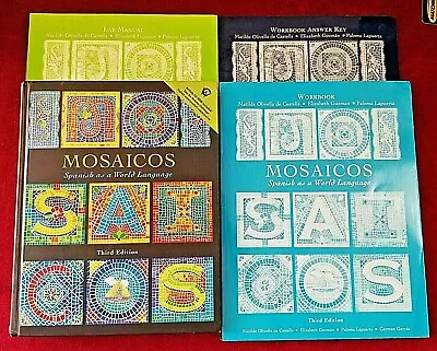 Mosaicos Spanish As A World Language Set Textbook Workbook Lab Answer Key CD  • $47.64