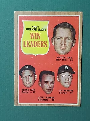 1962 Topps - League Leaders #57 Whitey Ford Jim Bunning Steve Barber VG **DMCA • $0.99