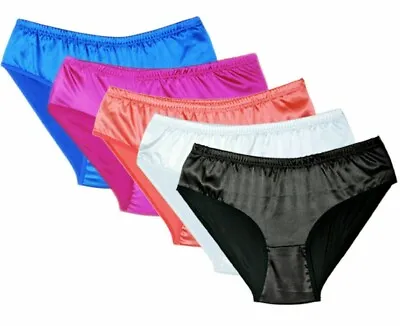 Satin Panties Full Briefs Pack 5 Or 1 Ladies Men's Soft Underwear Knickers Boxer • £24.97