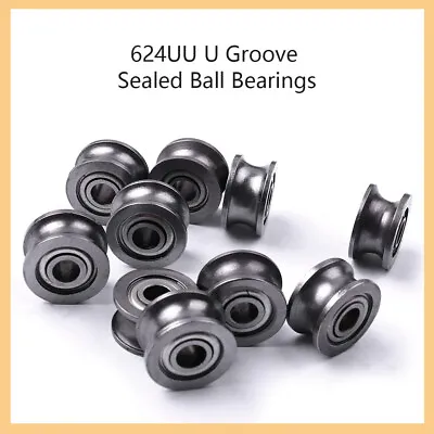 $9.86 • Buy 20pc U Groove Guide Pulley Rail Track Ball Bearings Wheel HCS 4x 13x 7mm US 