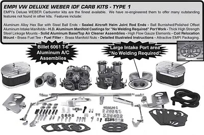 VW Vintage Parts Empi Delux Weber Dual 44 IDF Kit All Type 1 • $1319.99