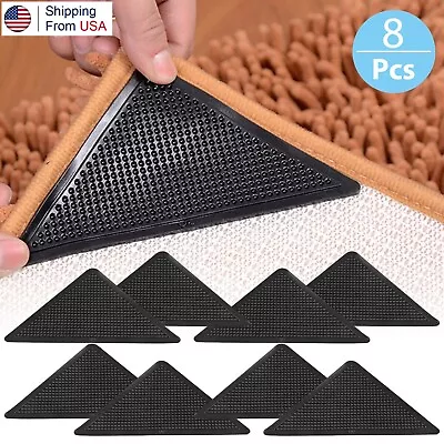 8× Rug Carpet Mats Grippers Non Slip Anti-skid Washable Reusable Grips Pads US • $9.98