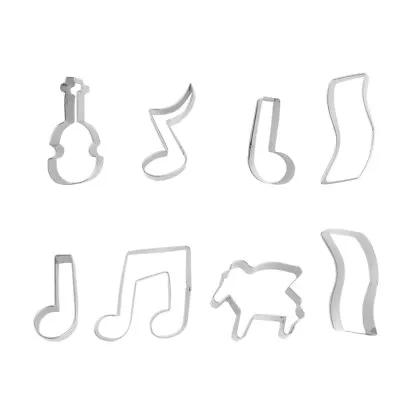  8 Pcs Small Cookie Cutter Music Note Gummy Molds Christmas Biscuits • $11.57