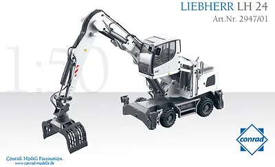  Conrad 2947-01 Liebherr LH24 Material Handler W/Concrete Shears - White 1/50 MB • $205