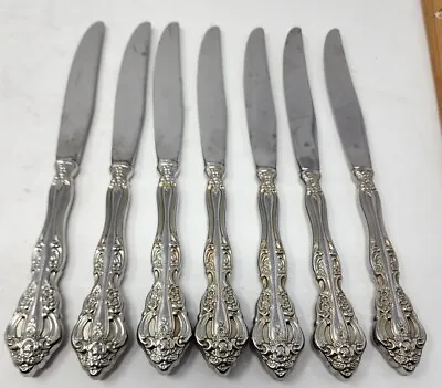 VINTAGE Oneida Heirloom Michelangelo Stainless Steel Dinner Knife Set  6 Knives • $24.95