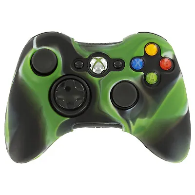 Xbox 360 Controller Skin Silicone Cover Rubber Grip Protective Case Green Camo • £3.90
