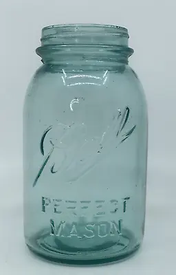 Vintage Aqua Blue #14 Ball  Perfect  Mason Caning Jar No Lid • $12