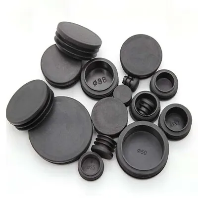 £1.55 • Buy White/Black Round Plastic Blanking End Cap Caps Tube Pipe Inserts Plug Bung Post